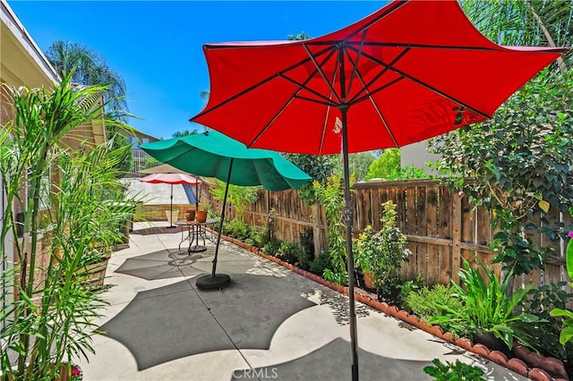 view of patio / terrace with a fenced backyard