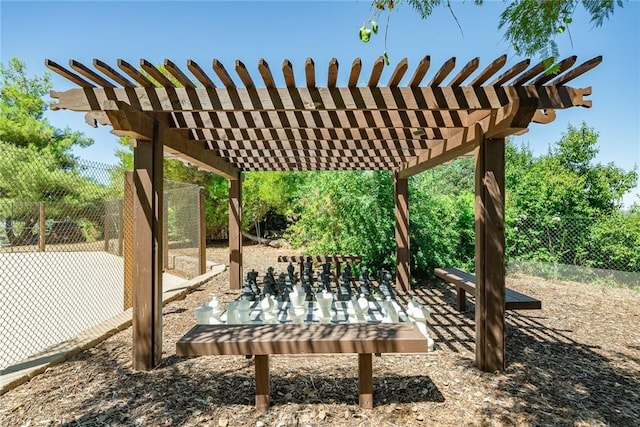 view of home's community featuring a pergola