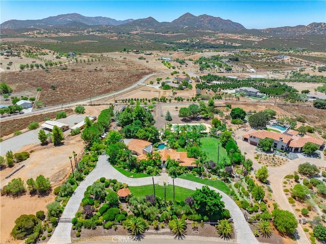 drone / aerial view with a mountain view