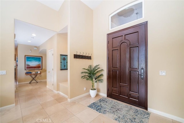 view of tiled foyer