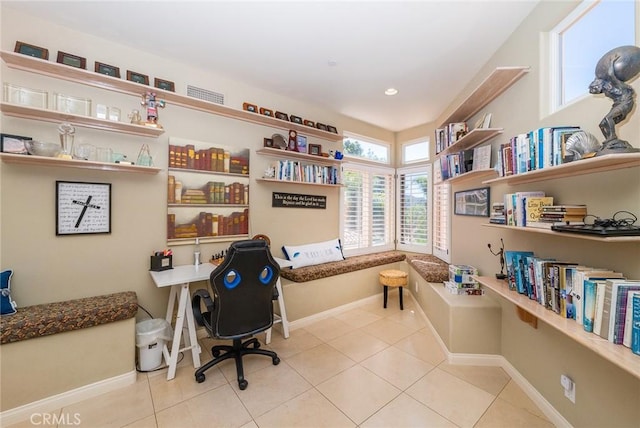 view of tiled office