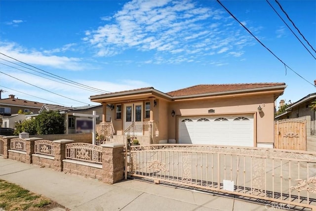 view of front of property featuring a garage