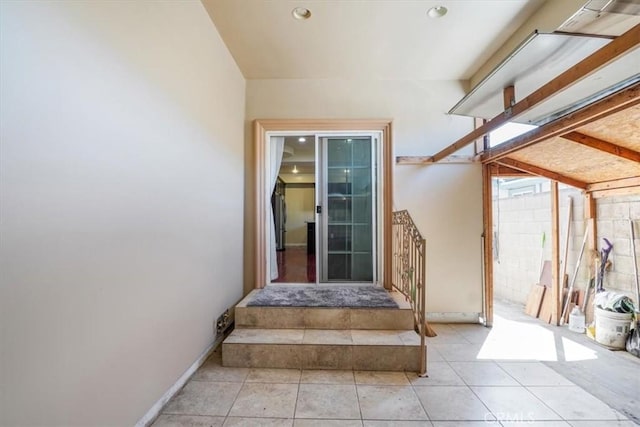 interior space featuring a patio area