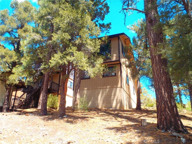 view of property exterior featuring a garage