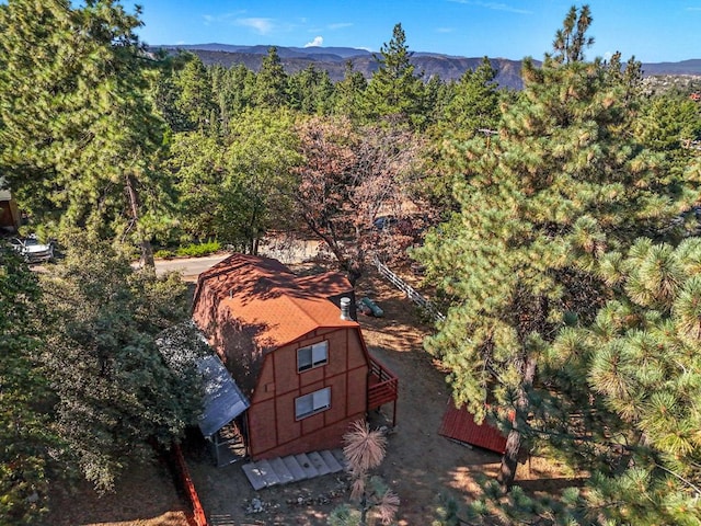 bird's eye view with a mountain view