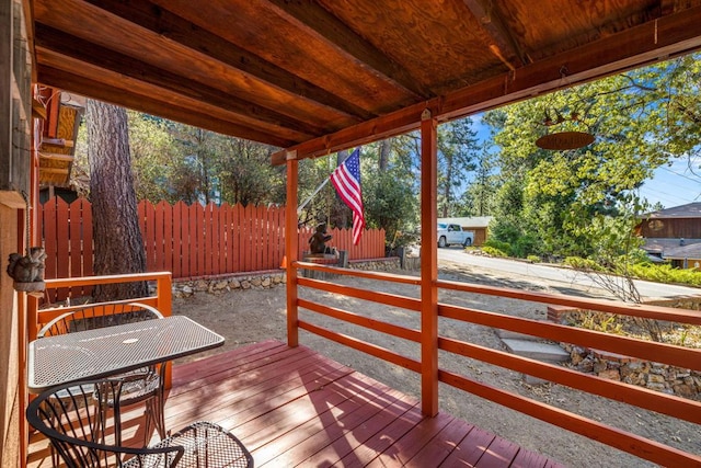 view of wooden deck