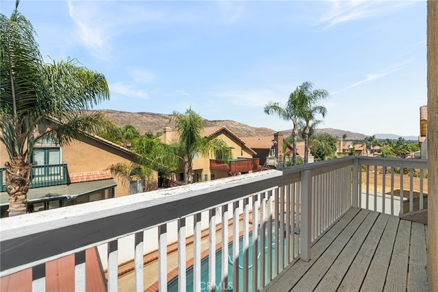 balcony with a mountain view