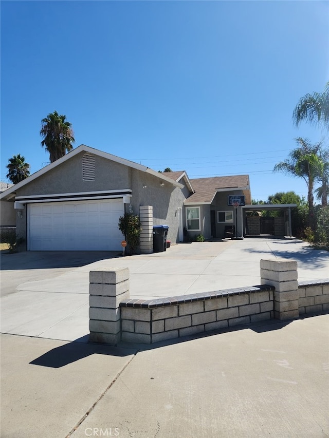 ranch-style home with a garage