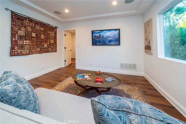 living room featuring hardwood / wood-style floors