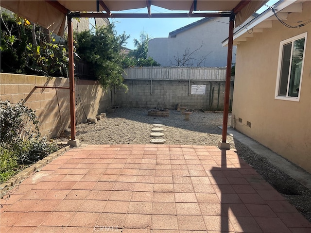 view of patio featuring a fenced backyard