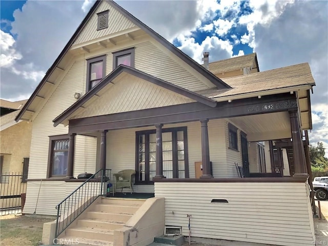 view of front of property with a porch