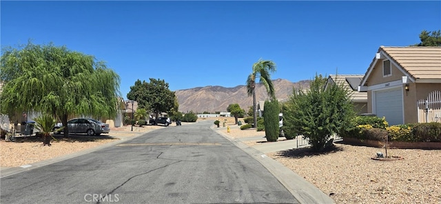 view of street with a mountain view