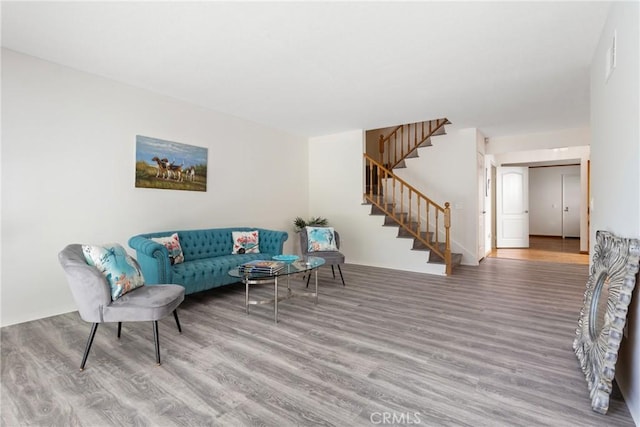 living room featuring hardwood / wood-style flooring