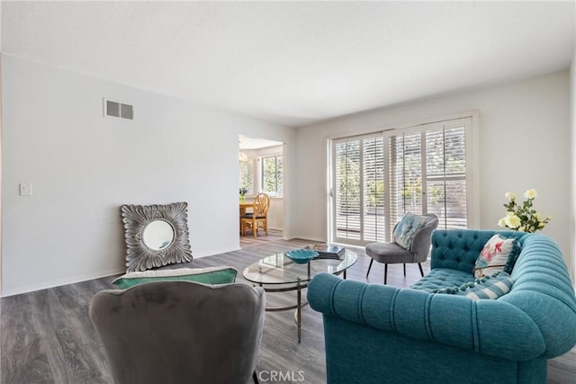 living room featuring hardwood / wood-style floors