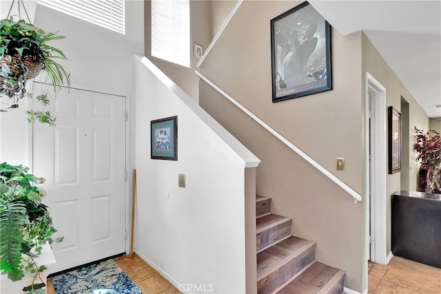 view of tiled entrance foyer