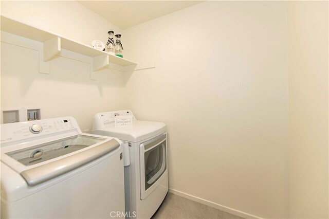 laundry room with independent washer and dryer