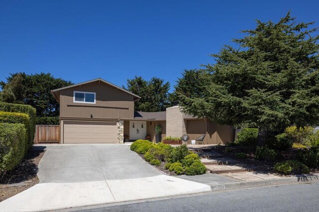 view of front of home with a garage