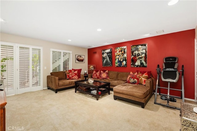 view of carpeted living room