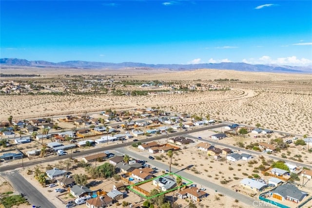 aerial view with a mountain view