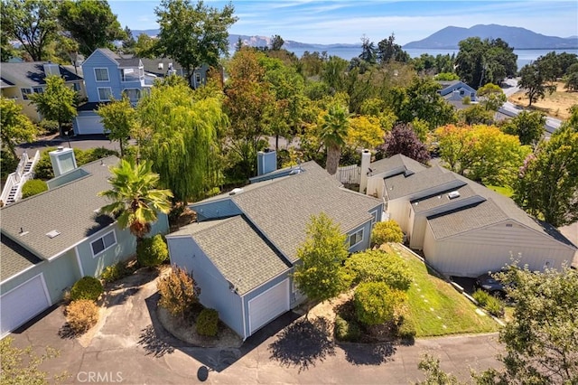 bird's eye view with a mountain view