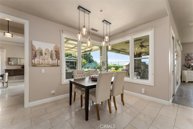 view of dining area