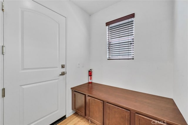 interior space with light hardwood / wood-style flooring