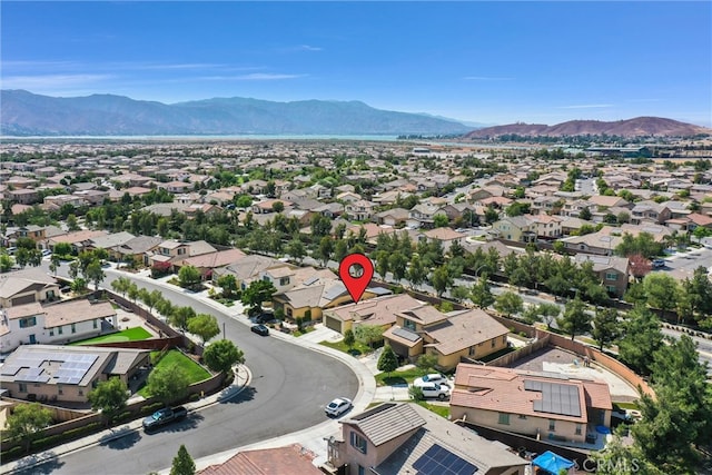 aerial view with a mountain view