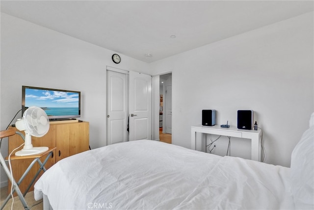 bedroom featuring carpet