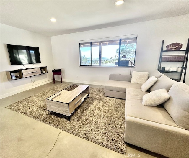 living room featuring carpet flooring