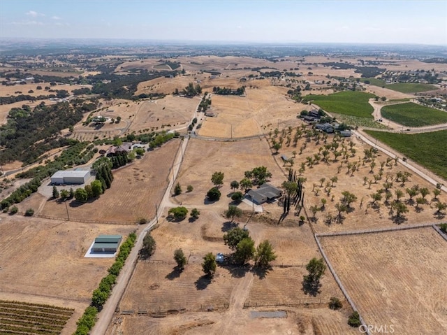 aerial view featuring a rural view