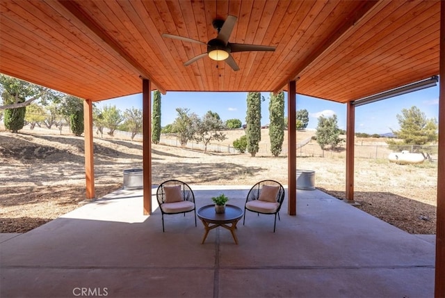 view of patio with ceiling fan