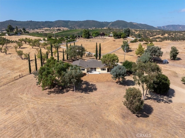 aerial view with a rural view and a mountain view