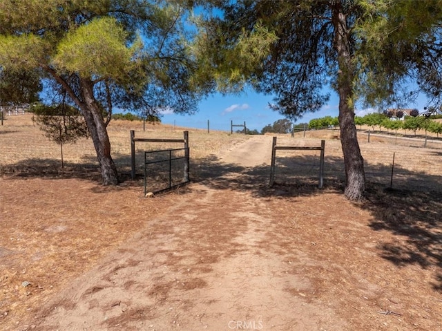 exterior space with a rural view