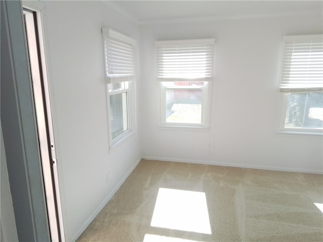 unfurnished room with light carpet and a healthy amount of sunlight