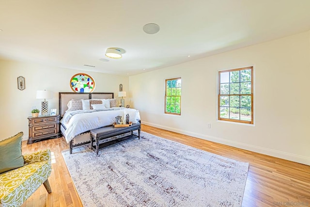 bedroom featuring light hardwood / wood-style floors