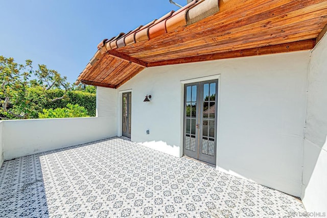 view of patio / terrace featuring french doors