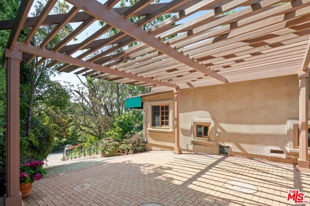 view of patio with a pergola