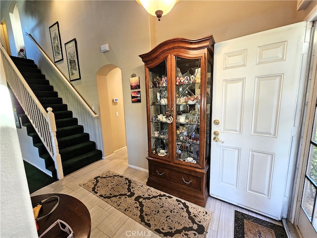 interior space with light hardwood / wood-style flooring