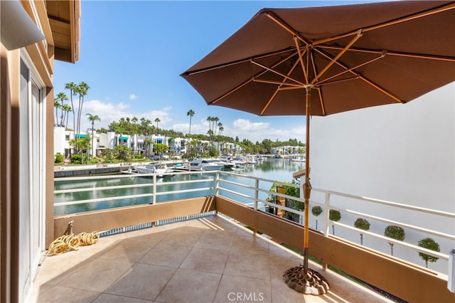 balcony with a water view