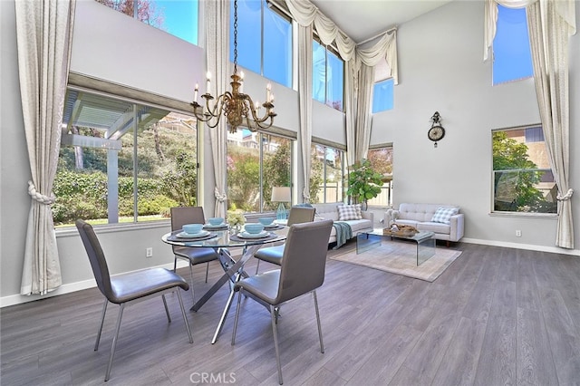 interior space featuring a notable chandelier and a wealth of natural light