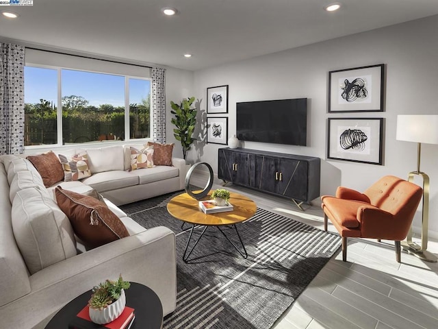 living room featuring hardwood / wood-style floors