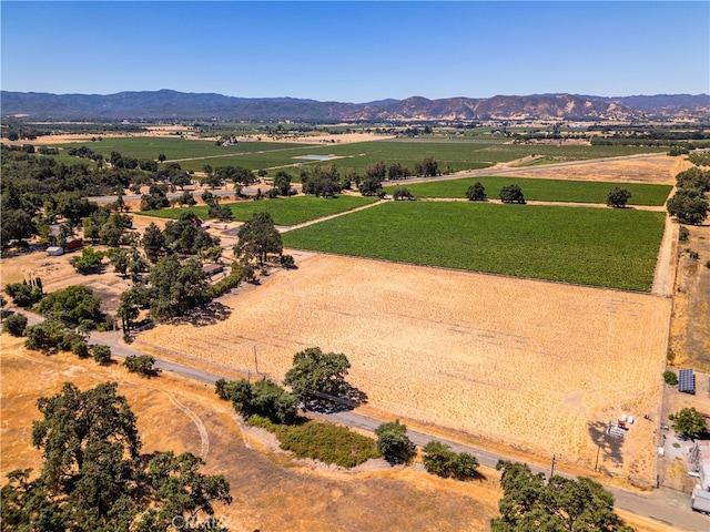 birds eye view of property featuring a rural view and a mountain view