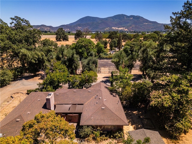 bird's eye view featuring a mountain view