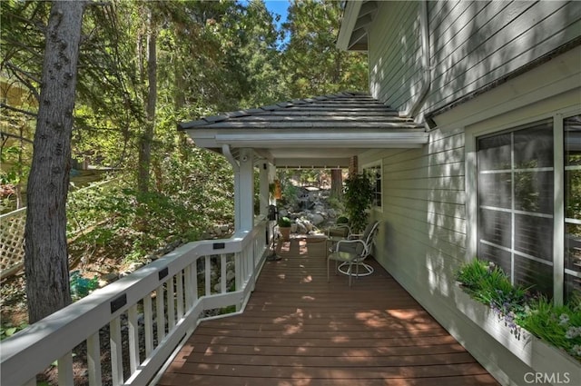 30184 Sky Line Dr, Running Springs, CA 92382 - view of wooden deck