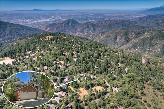 30184 Sky Line Dr, Running Springs, CA 92382 - drone / aerial view of a mountain backdrop