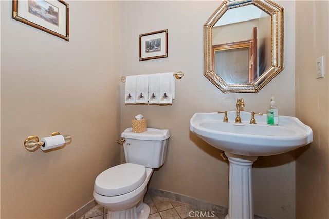 30184 Sky Line Dr, Running Springs, CA 92382 - half bathroom featuring toilet and tile patterned floors