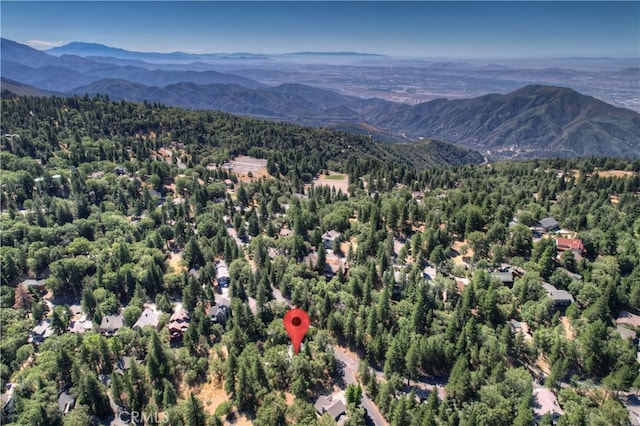 aerial view with a mountain view