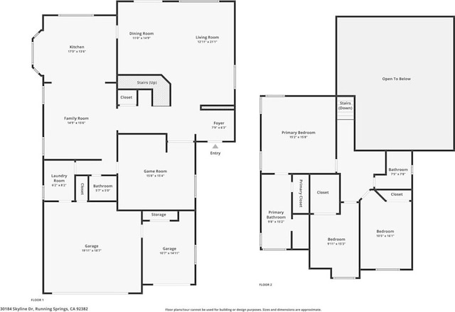 30184 Sky Line Dr, Running Springs, CA 92382 - view of property floor plan