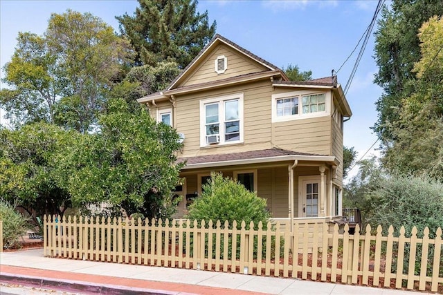 view of front facade featuring covered porch