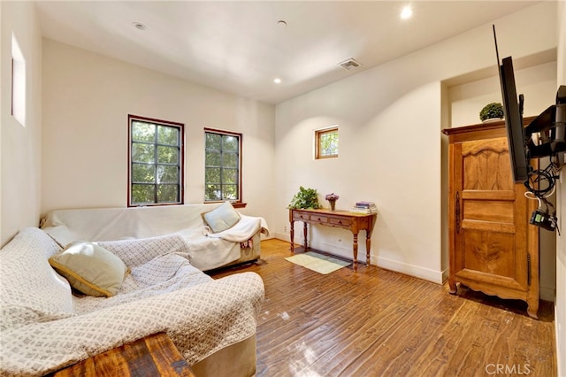 living room featuring hardwood / wood-style flooring